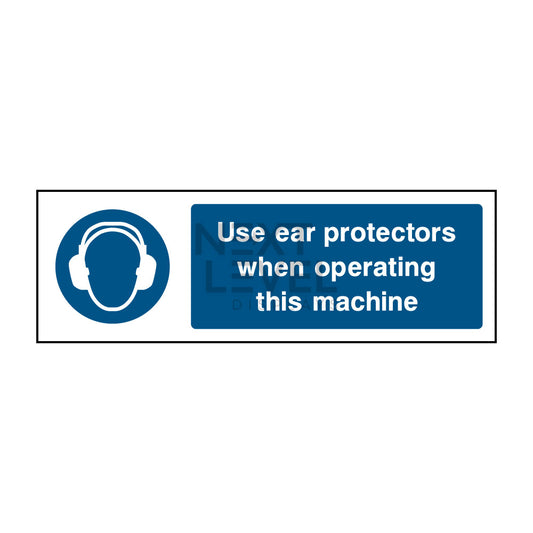 blue ear protection sign