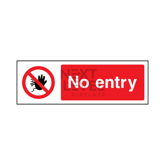 a red and white no entry sign with a stopped hand