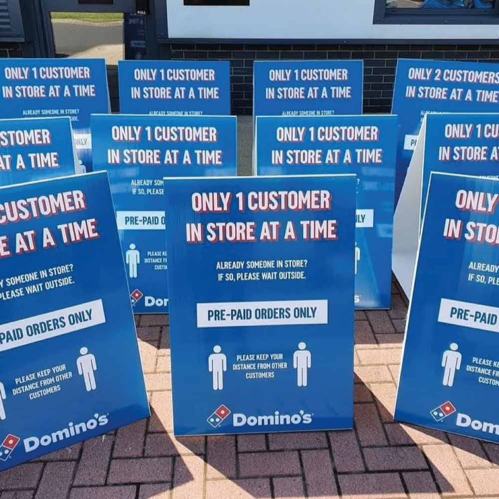 dominos standing advert