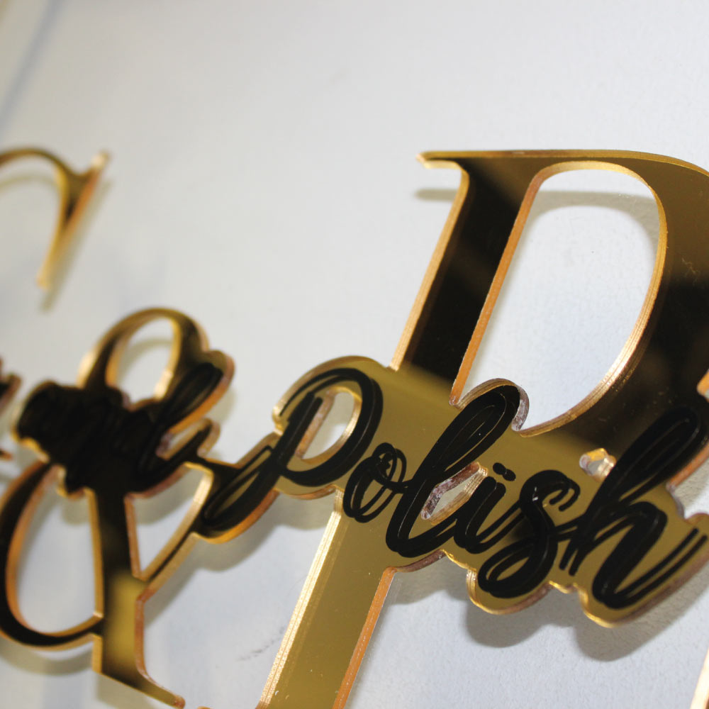 mirror gold acrylic