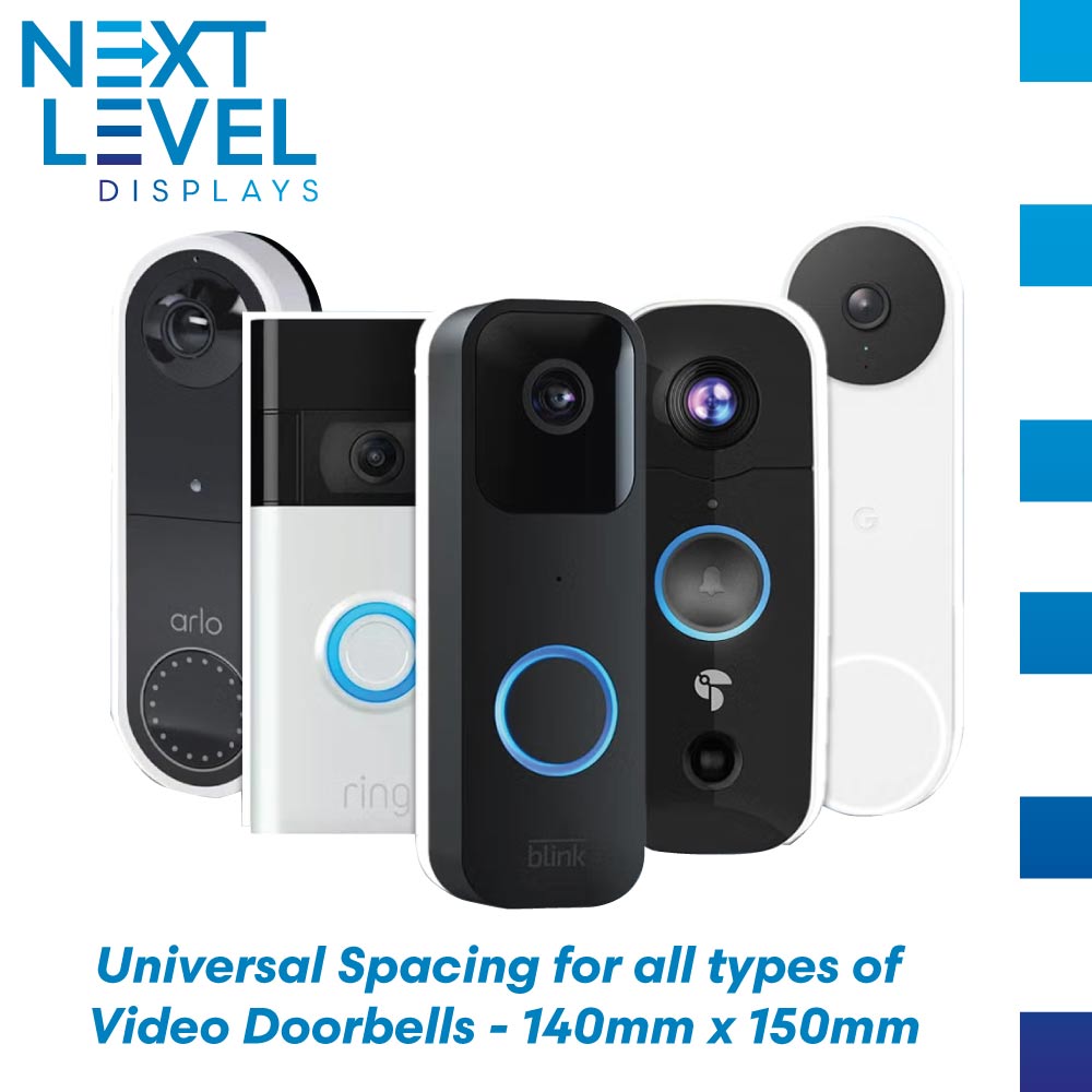 image of different video doorbells showing the sign is universal for the spacing