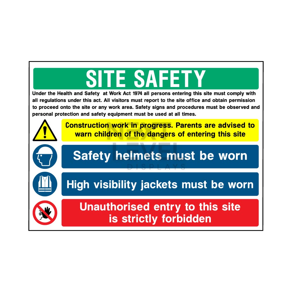 construction sign showing site safety