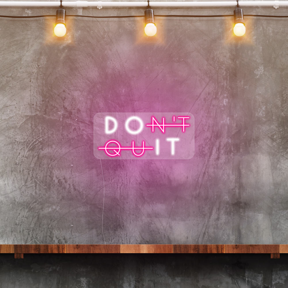 fitness quote saying dont quit placed on a wall