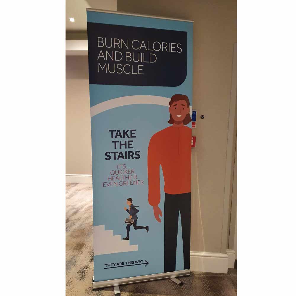 a pop up banner used in a exhibition