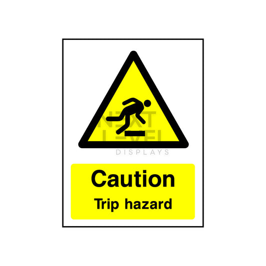 caution trip hazard in yellow