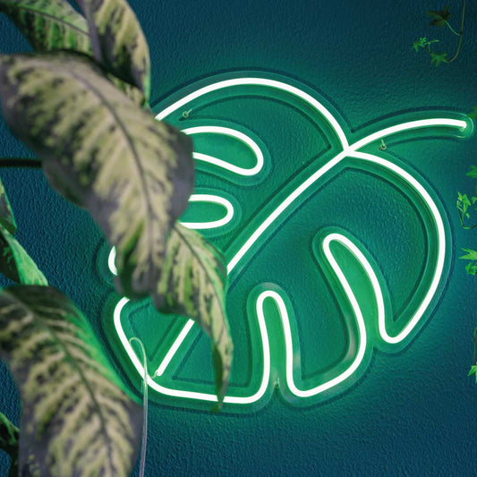 green leaf neon leds with a acrylic backing