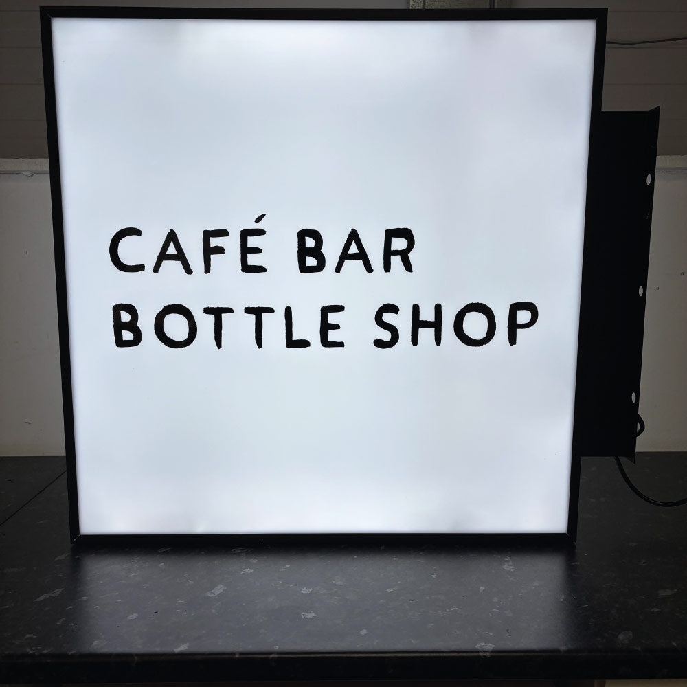 Projecting light box sign