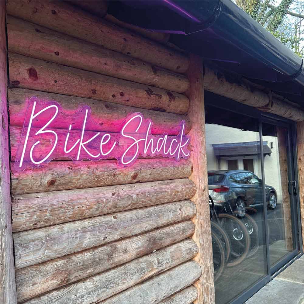 Outdoor image showing a Bike shack neon sign 