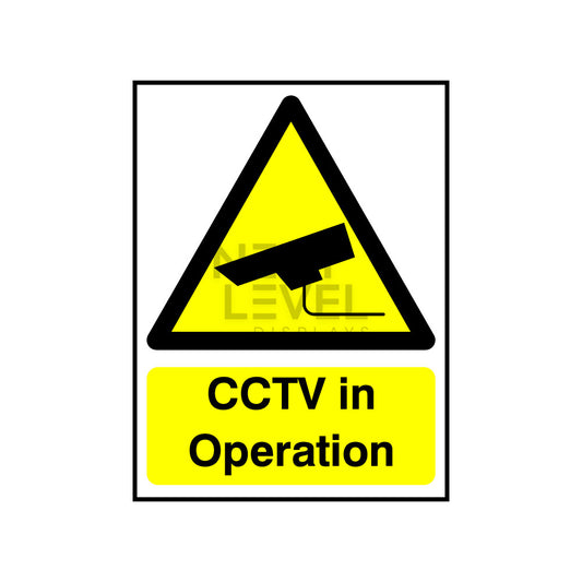 cctv in operation yellow sign