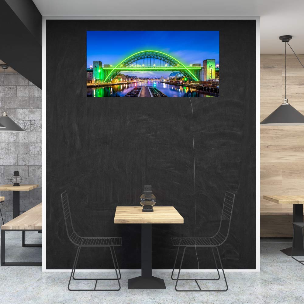 a picture of the tyne bridge applied on a wall