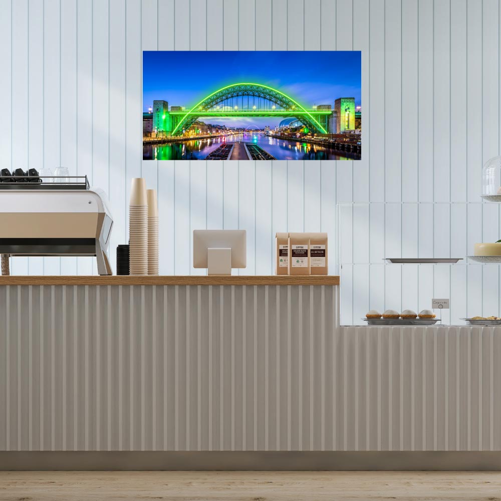 printed newcastle tyne bridge with green leds